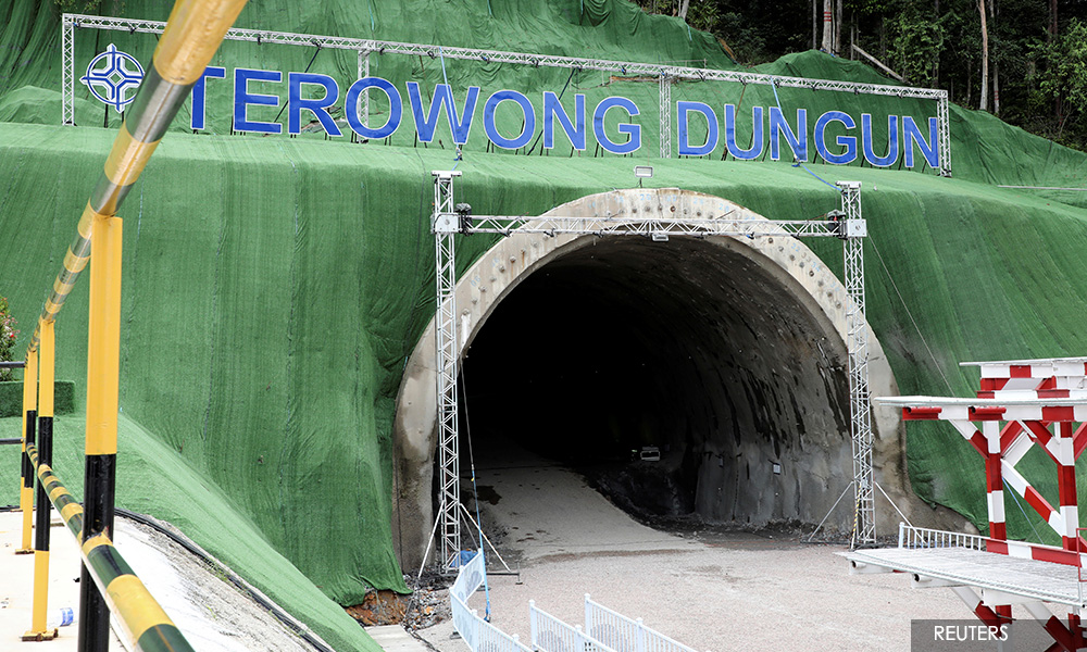 Construction works going on at ECRL Section B Line