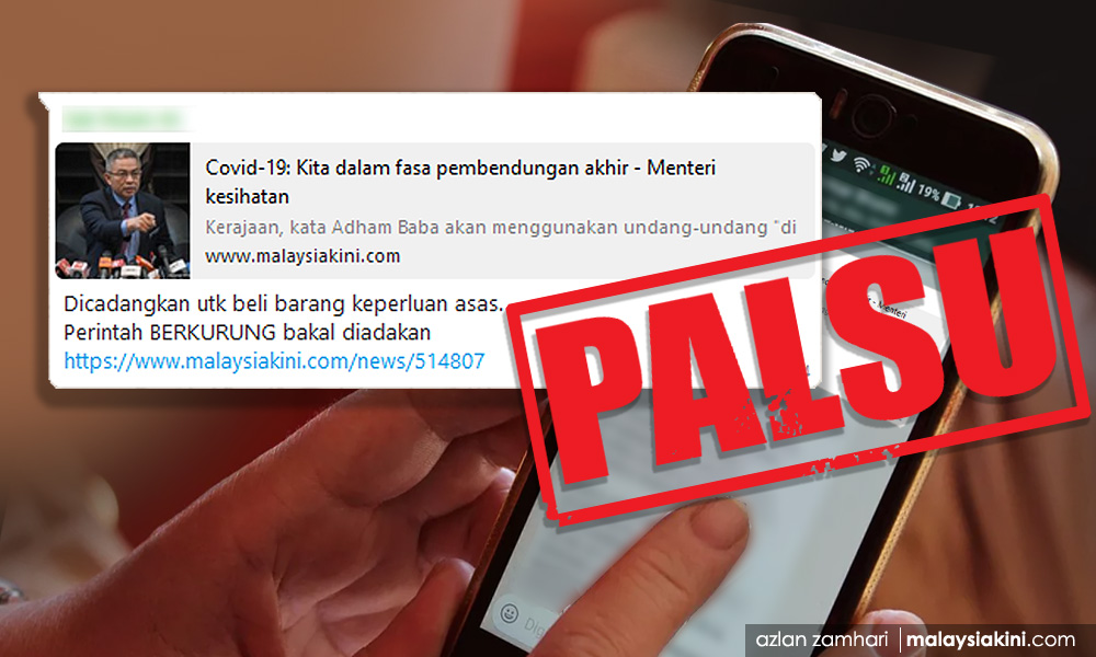 Mesej palsu perintah berkurung dikaitkan dengan laporan Malaysiakini