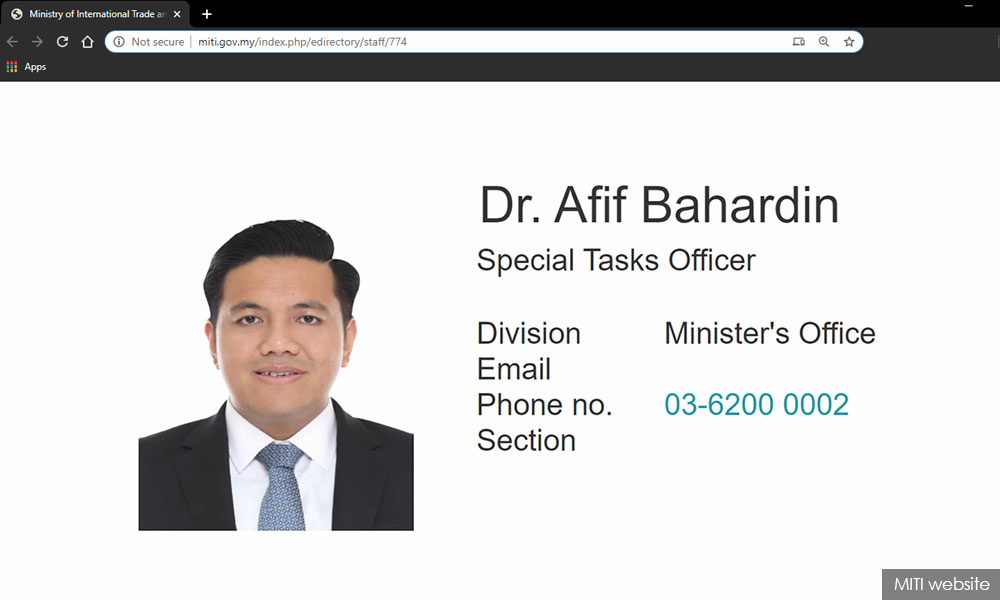 Afif downplays speculation he is now Azmin's special tasks officer