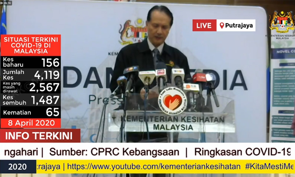 2 lagi korban Covid-19, jumlah jangkitan keseluruhan 4,119