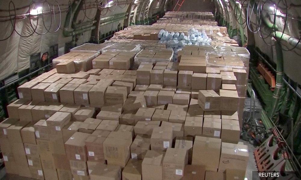 Russian plane with coronavirus medical gear lands in US after Trump-Putin call