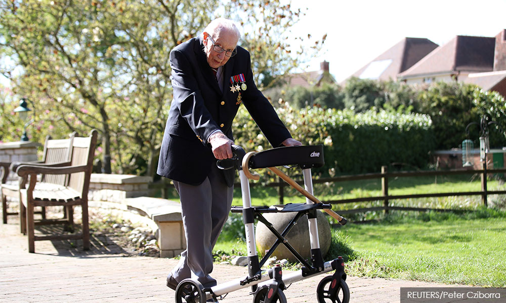 He's number one: UK's Captain Tom, 99, adds hits single to fundraising record