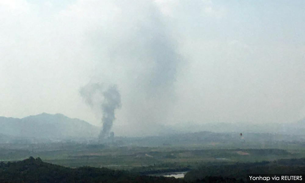 North Korea blows up liaison office on its side of border with South