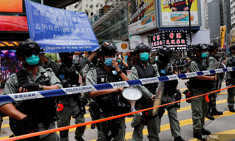HK police arrest nearly 200 in first protest under new security law