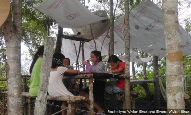 'Hutan dalam talian' - Pelajar bina pondok bagi jalani sesi pembelajaran