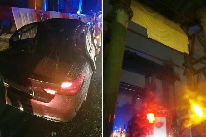 隆市昨再有车子遭砸毁，警方澄清无关SUKE工程
