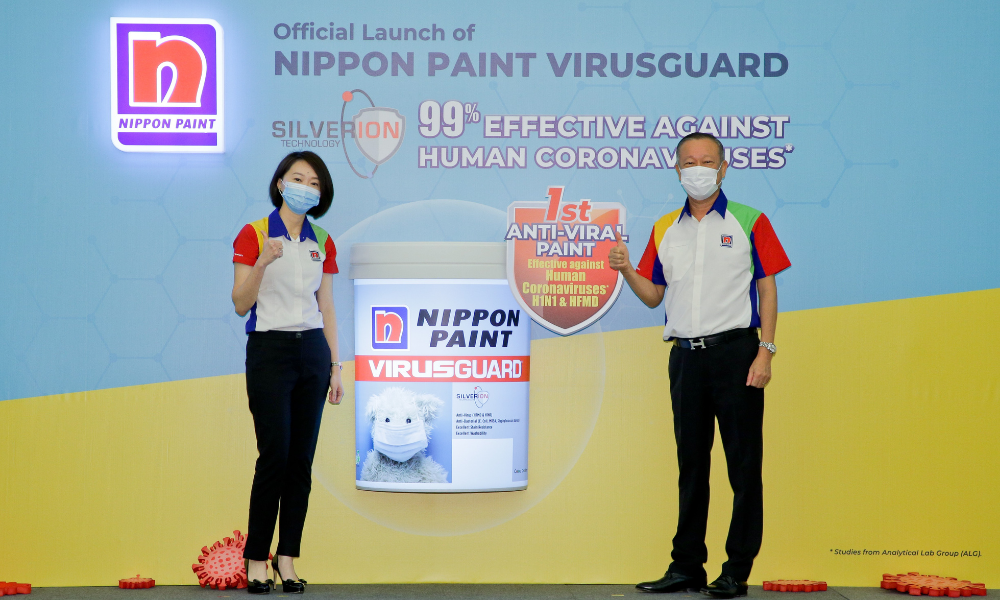 Nippon Paint memperkenalkan inovasi cat yang baharu, 99% berkesan melawan koronavirus manusia