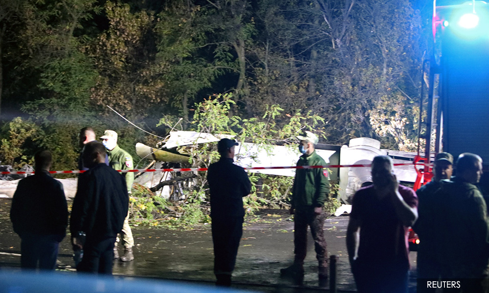Military plane carrying air force cadets crashes in Ukraine, killing 22