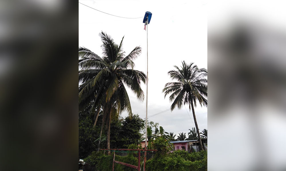 Pacak tiang, ikat baldi, bubuh modem, tarik ke atas