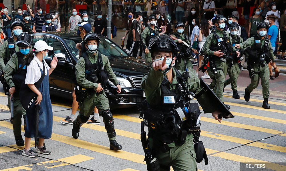 HK police fire pepper balls at protesters opposed to election delay, new law