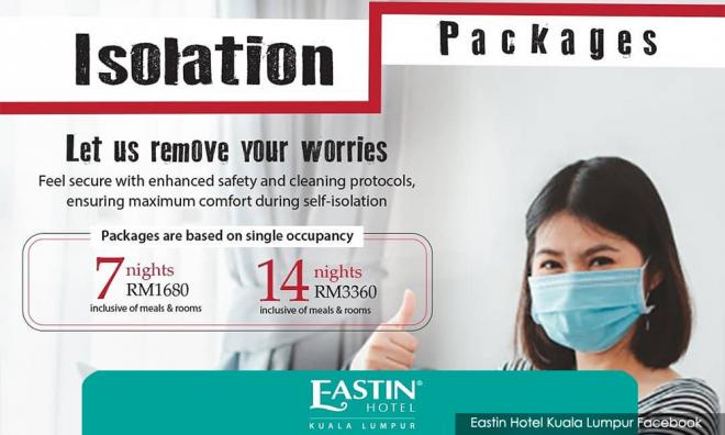 Hotel tawarkan 'pakej kuarantin'