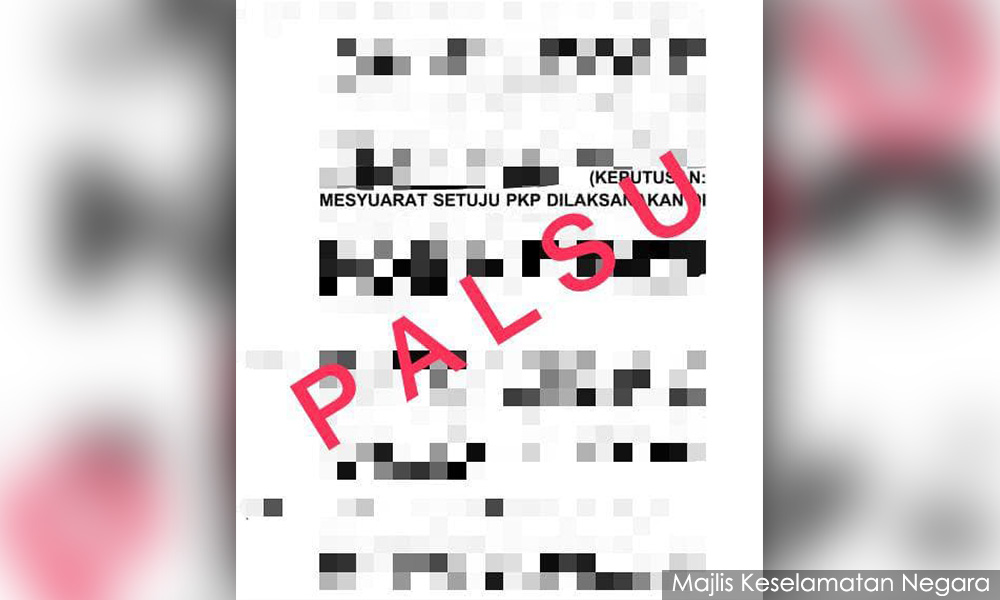 ‘Leaked document’ on reinstating MCO is fake - NSC