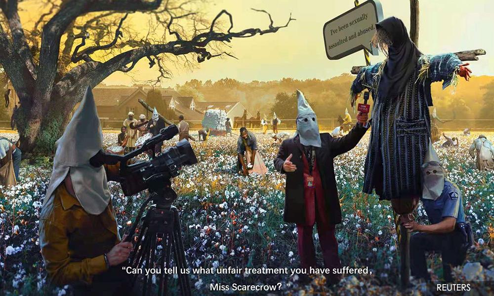 Chinese digital art mocks Western criticism of labour conditions in Xinjiang