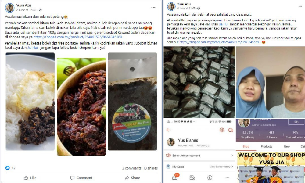 Blind couple found new livelihood on Shopee following closure of restaurant
