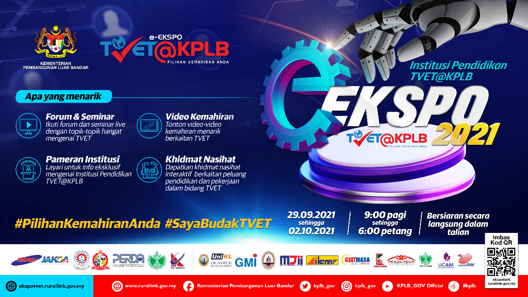 e-EKSPO TVET@KPLB 2021: 29 September 2021 hingga 2 Oktober 2021
