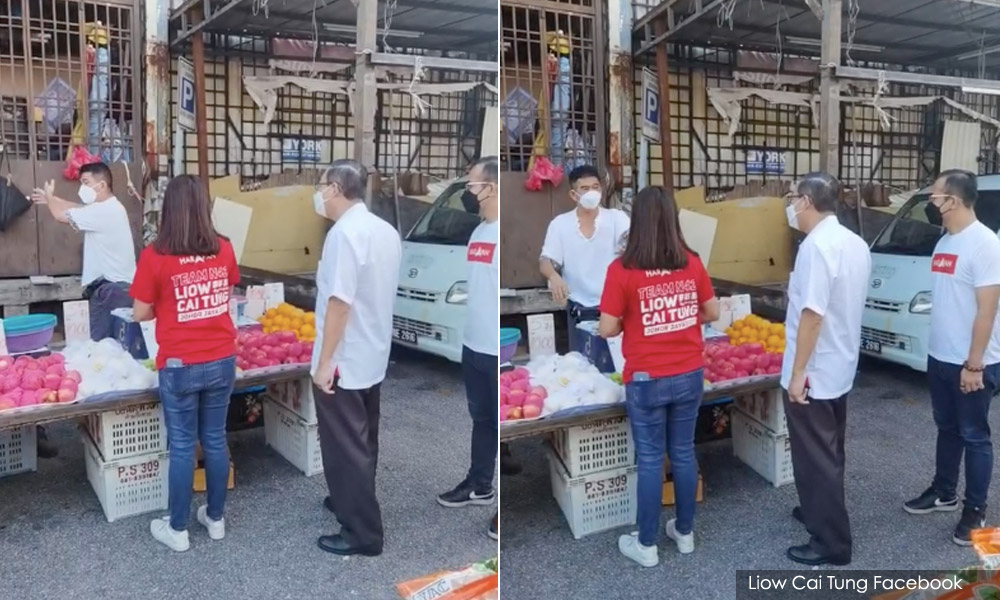 Awkward encounter: DAP candidate gets earful from hawker