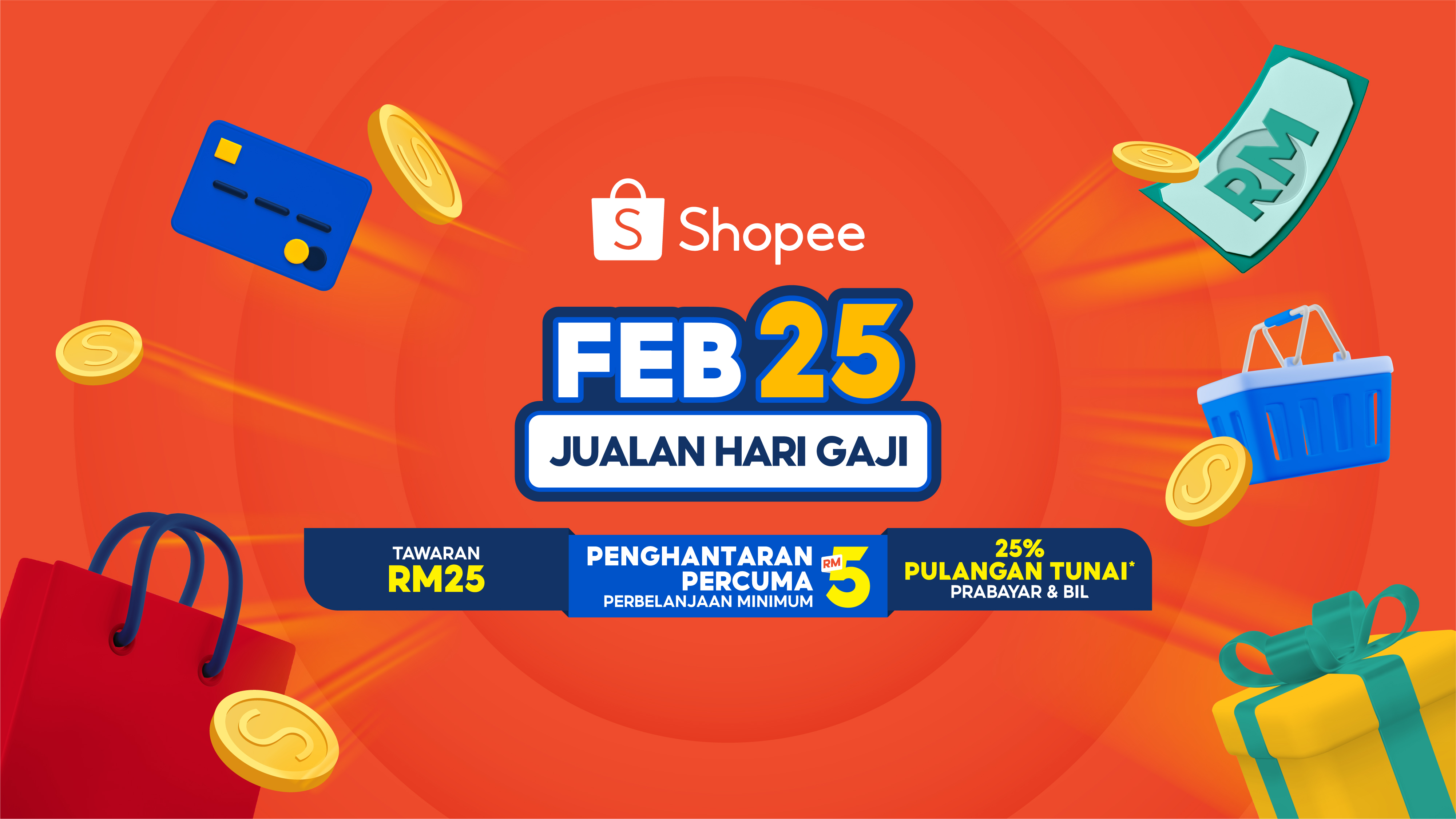 Dapatkan penjimatan maksimum dengan Shopee Feb 25 Jualan Hari Gaji