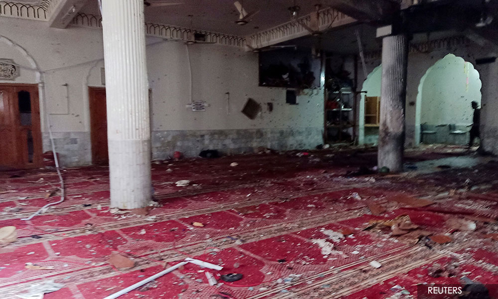 At least 56 killed in suicide bombing at Shi'ite mosque in Pakistan
