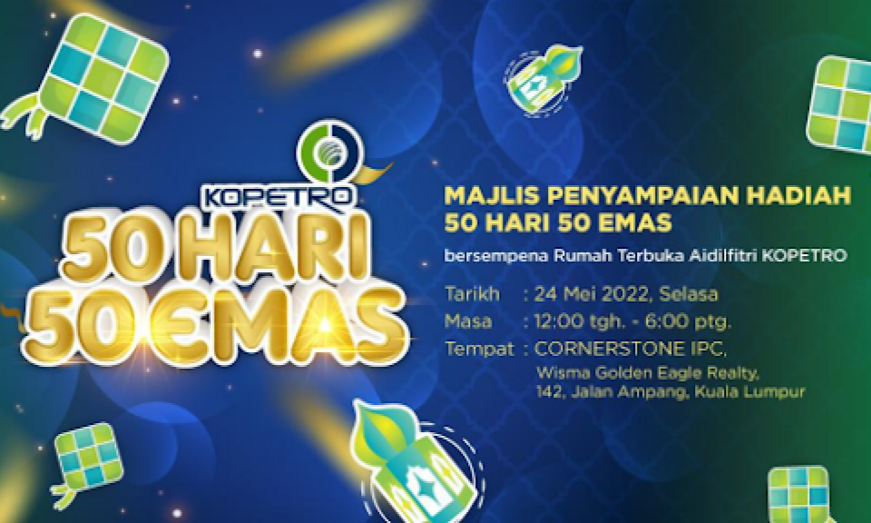KOPETRO hadiahkan syiling emas bernilai lebih RM50,000