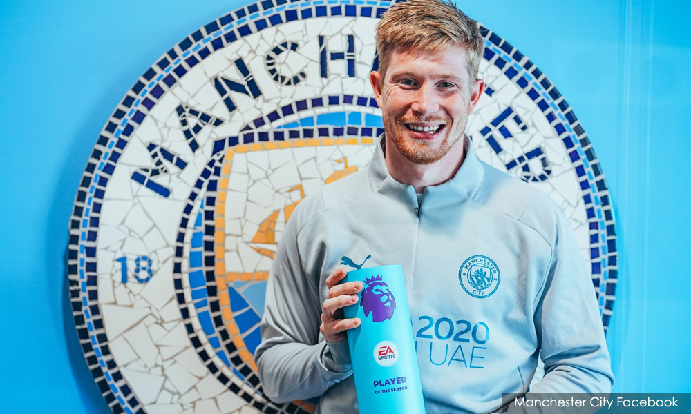 Kevin De Bruyne pemain terbaik Liga Perdana Inggeris musim ini