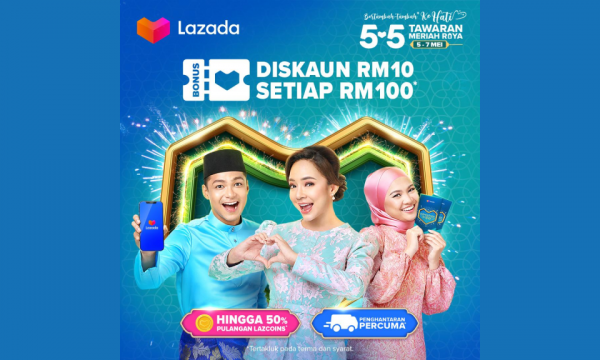 Lazada 5.5. Raya Sale gives out free e-Duit Raya for shoppers to