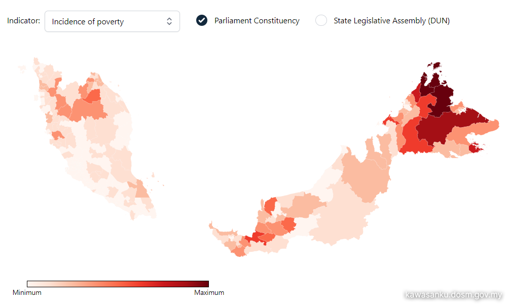 Poverty Rates In Malaysia Geographically Visualised