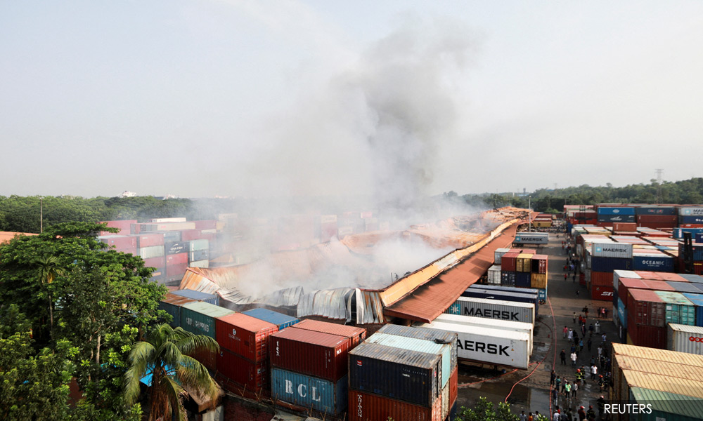 Bangladesh battles to douse blaze at container depot that killed 41