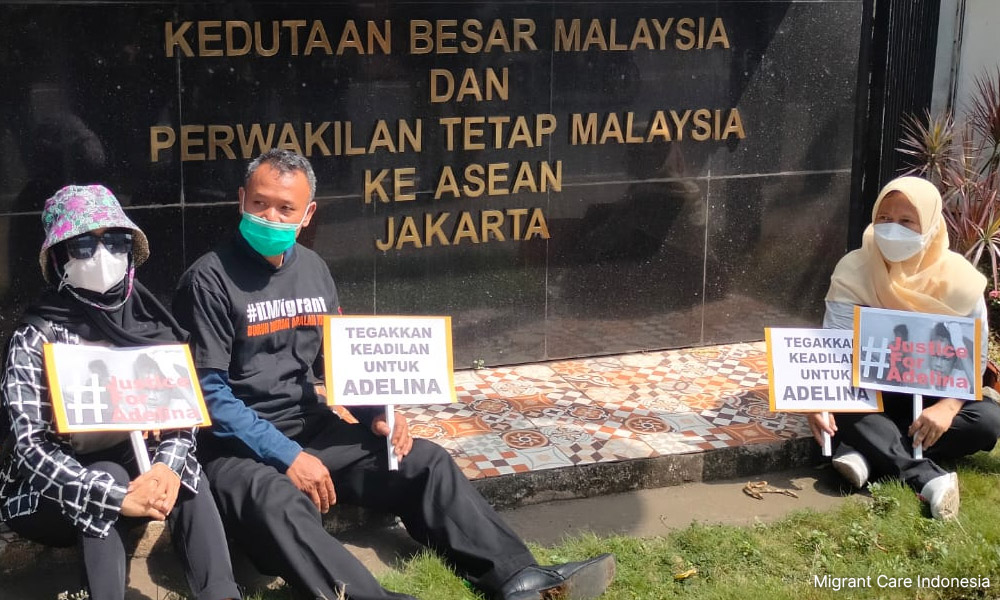 Protest at M’sian Embassy in Jakarta over acquittal of Adelina’s employer