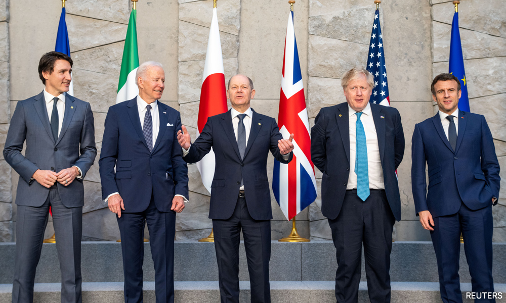 Leaders at G7 mock bare-chested horseback rider Putin