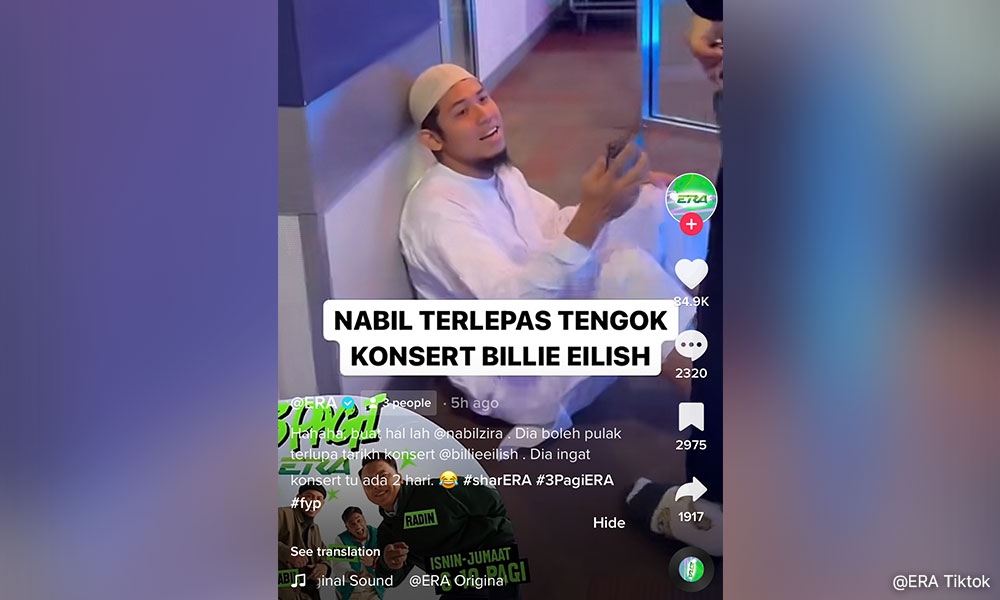 Nabil tak ralat terlepas konsert Billie Eilish