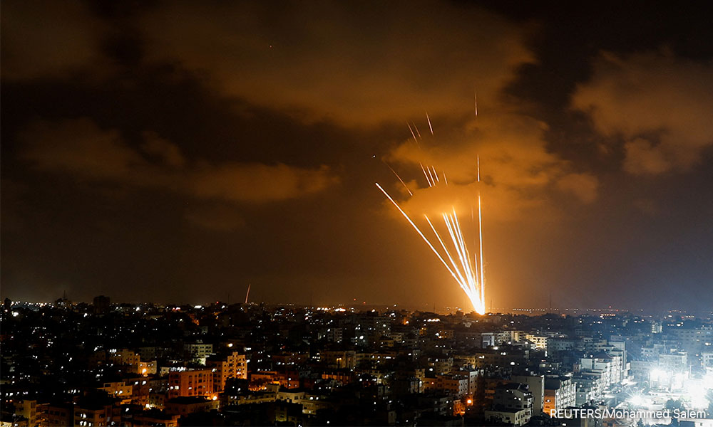 Palestinian militants fire rockets at Israel after Gaza airstrikes