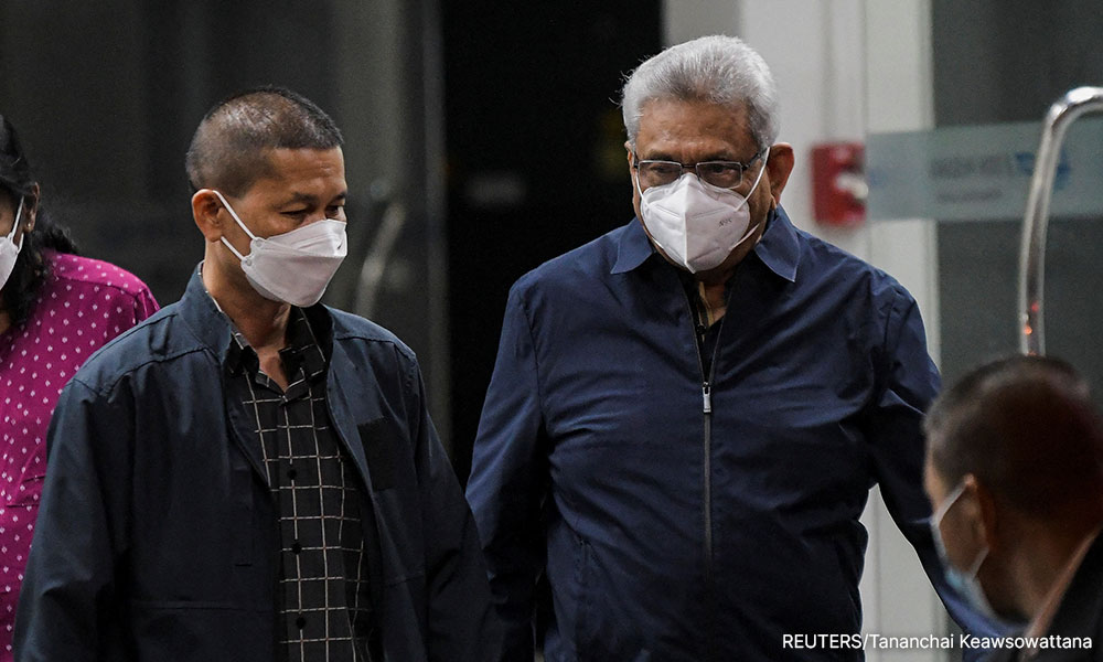 Sri Lanka's ousted president arrives in Thailand for temporary stay