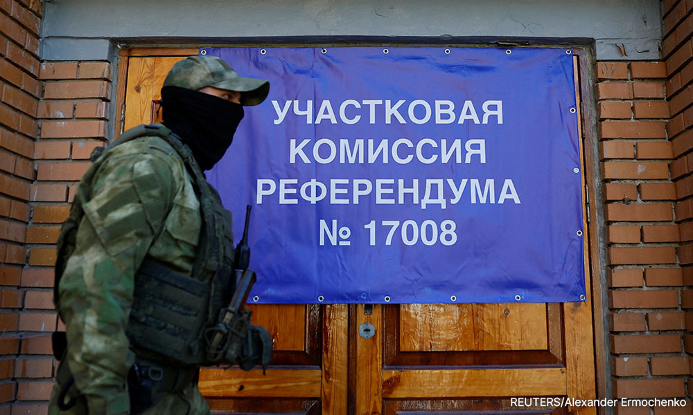 Russia issues new nuclear warning as contested ukraine referendums end