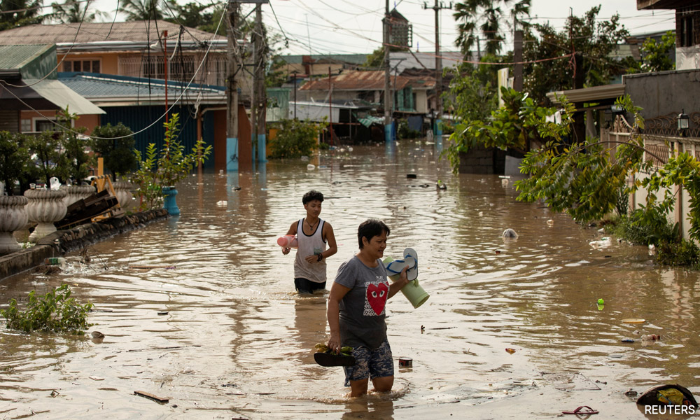 Swathes of land swamped in northern Philippines after typhoon