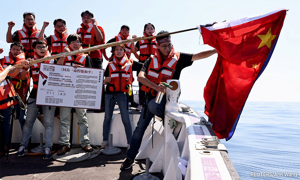 Flag raisings, flag burnings in Taiwan for China's national day