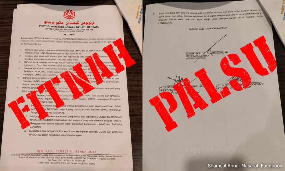 'Zahid for PM' document circulates on social media, BN claims it's fake