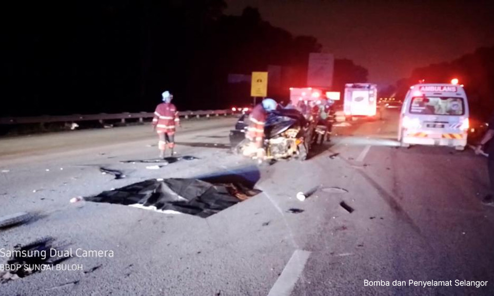 Two-vehicle collision near Sg Buloh leaves two dead, six injured