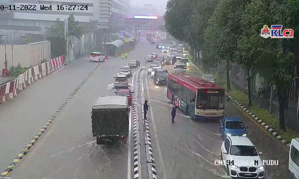KL city centre hit with flash floods after heavy rain