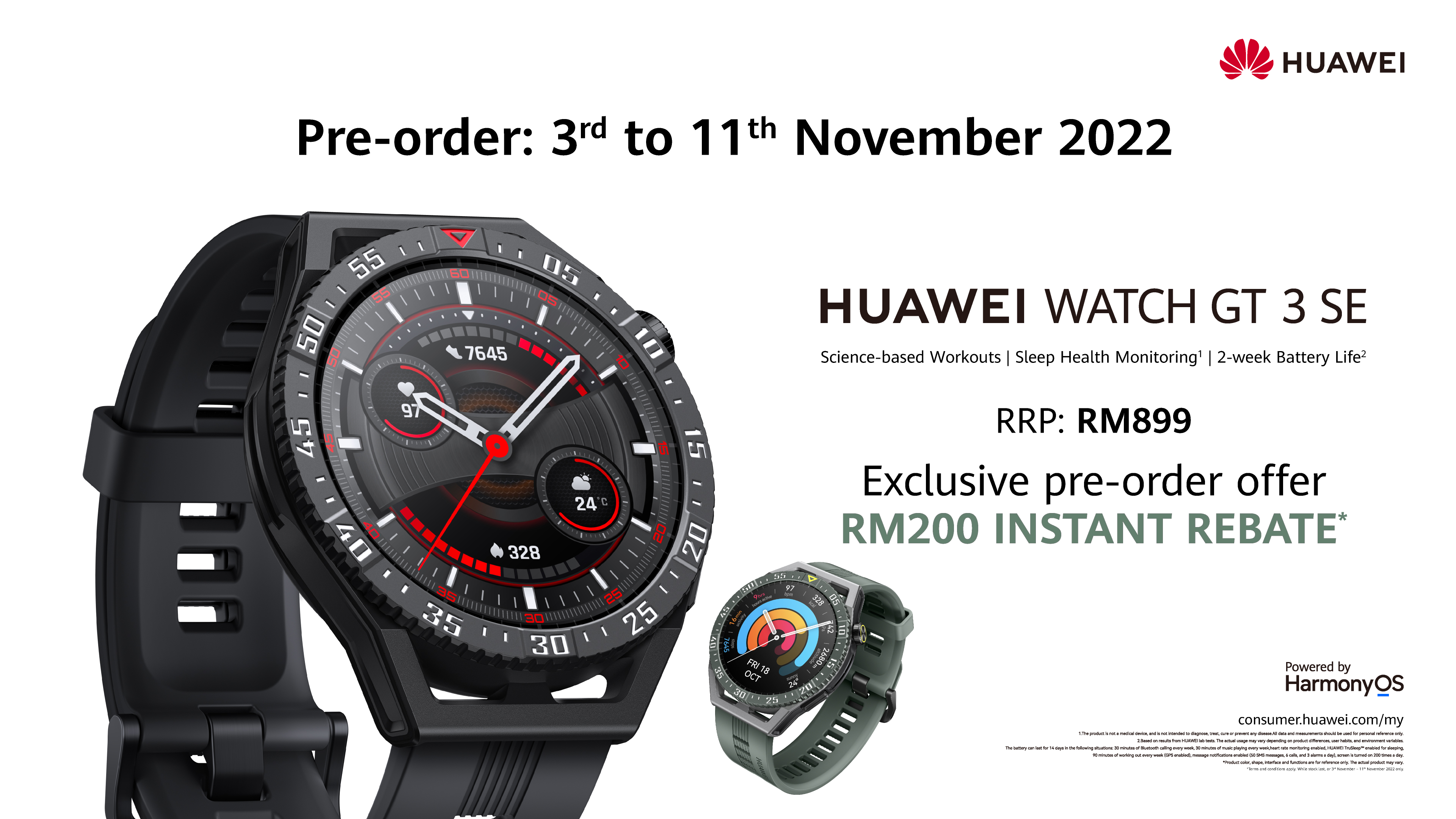 Huawei's Latest Watch GT 3 SE Now Up For Grabs With RM200 Rebate!