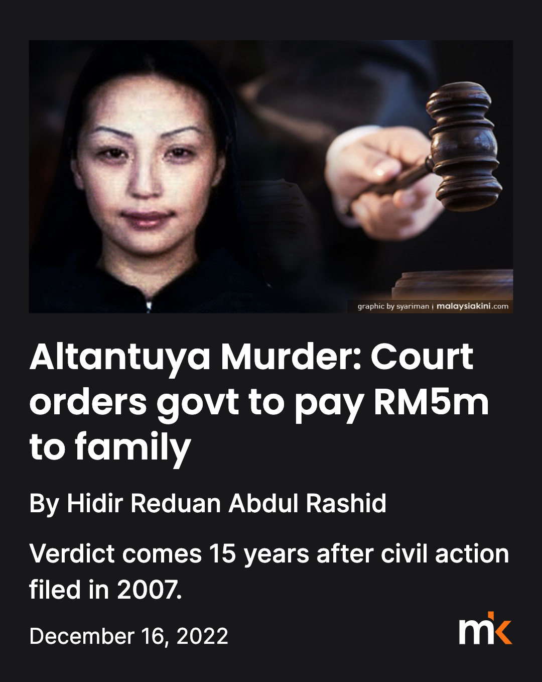 Altantuya murder: Court orders govt to pay RM5m to family