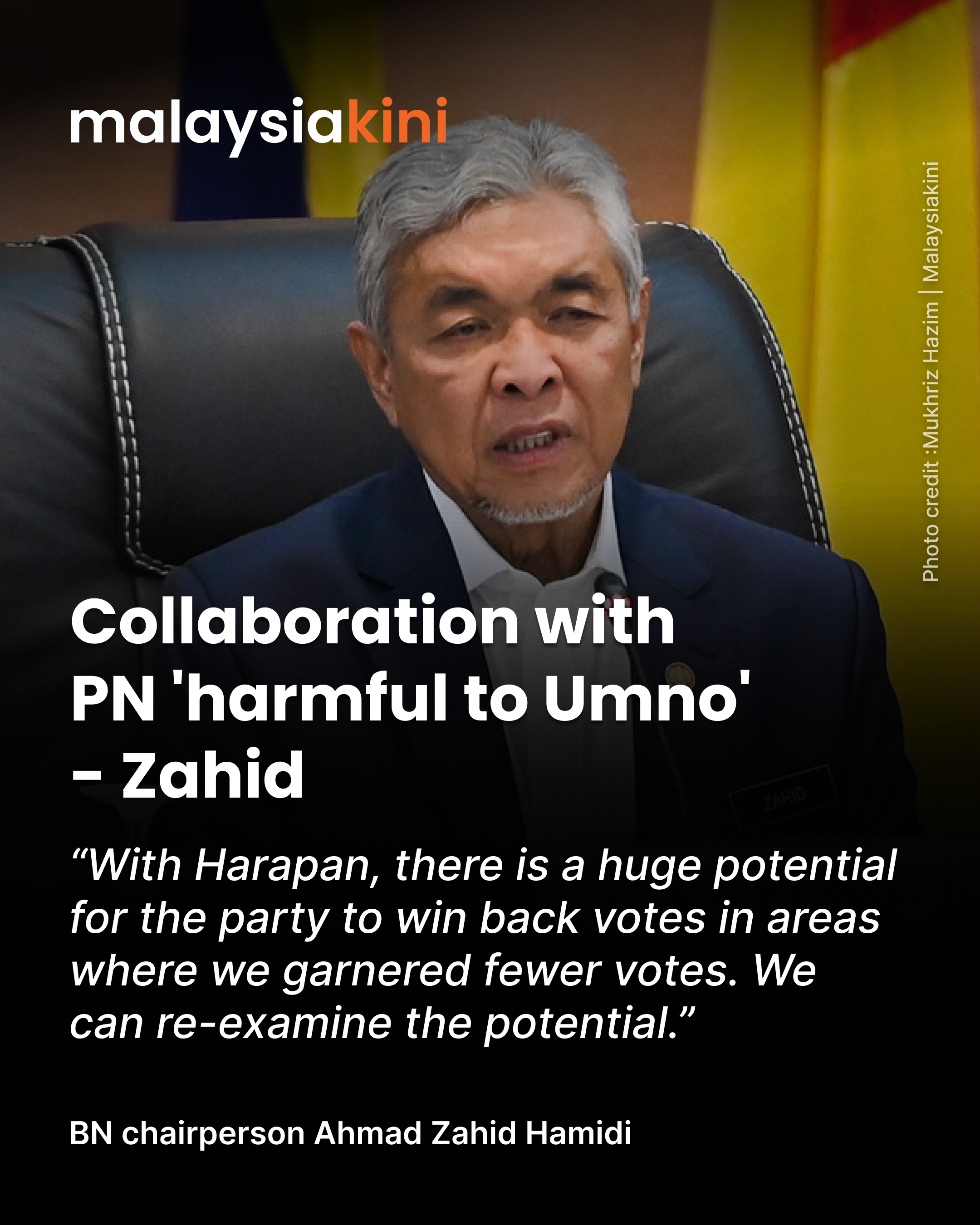 Collaboration with PN 'harmful to Umno' - Zahid