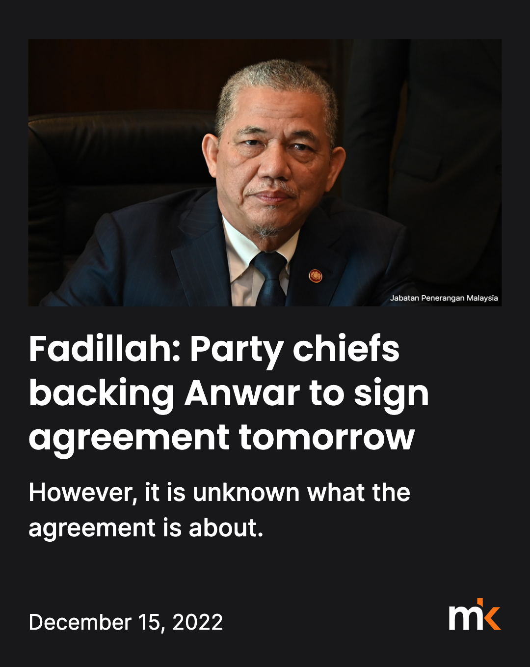 Fadillah: Party chiefs backing Anwar to sign agreement tomorrow