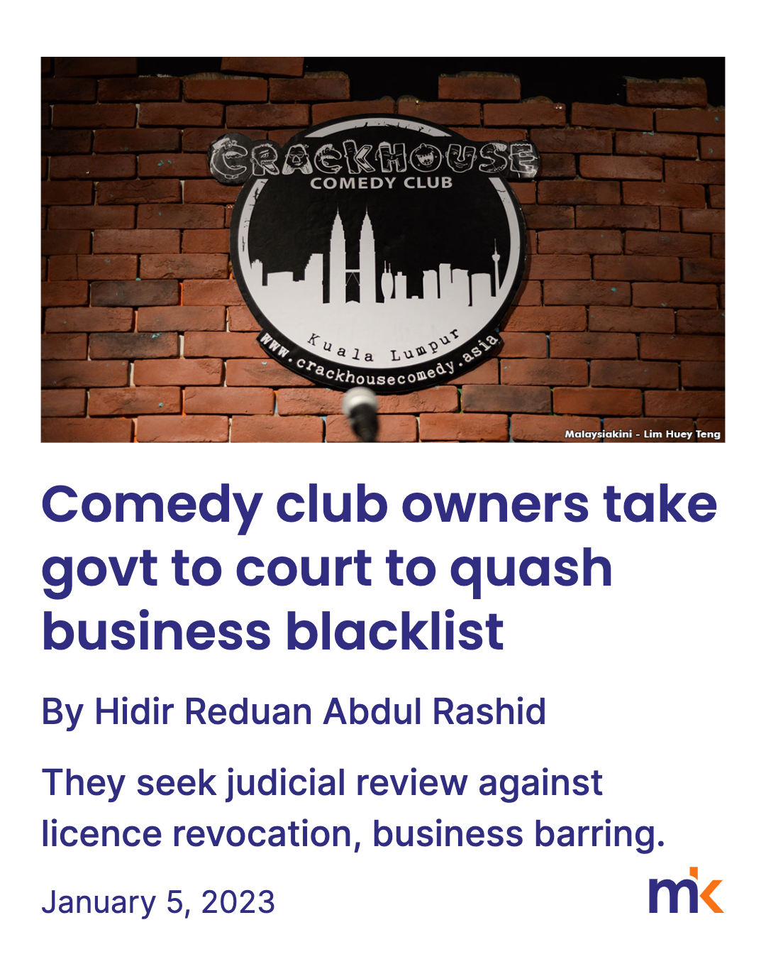 Comedy club owners take govt to court to quash business blacklist