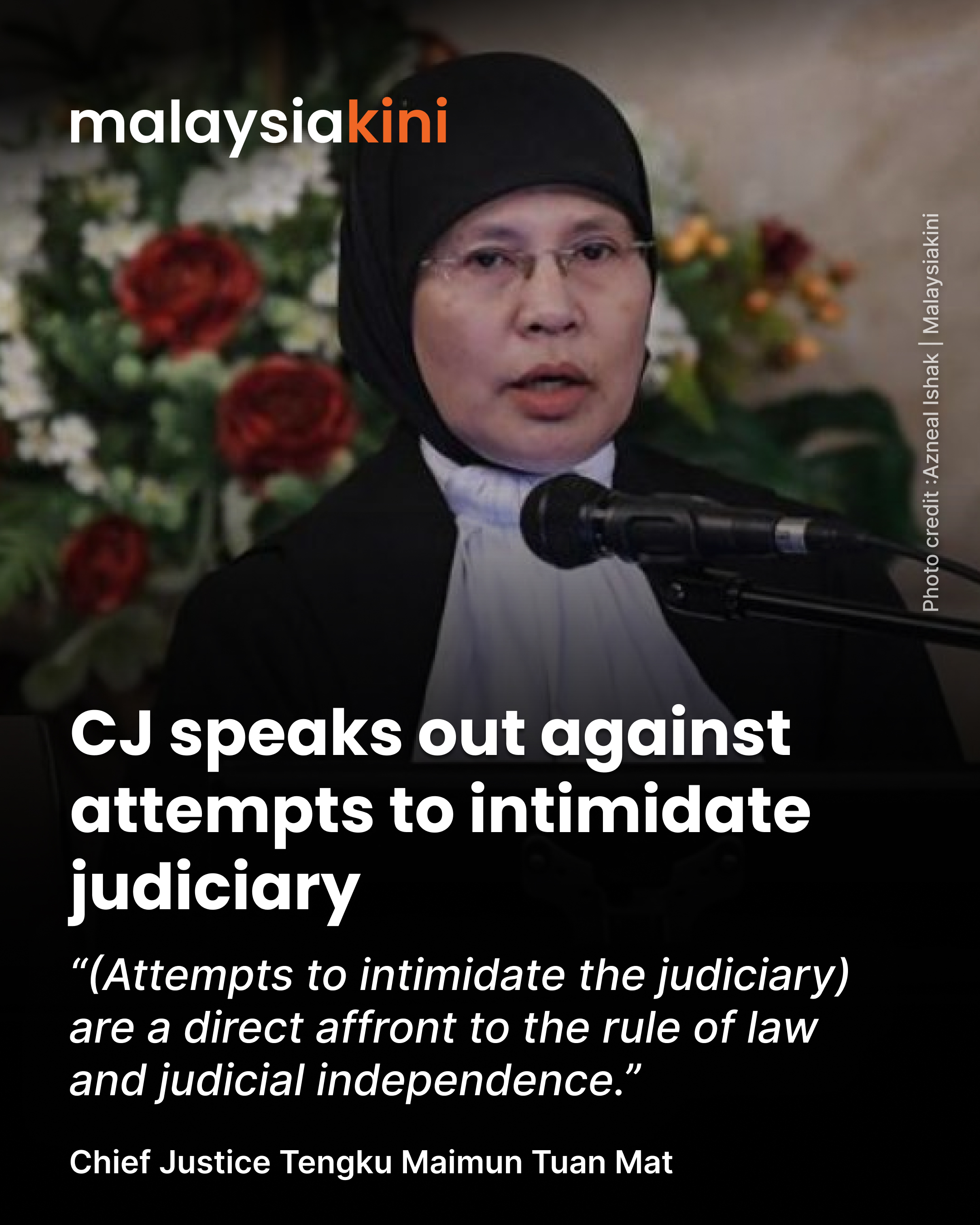 CJ speaks out against attempts to intimidate judiciary