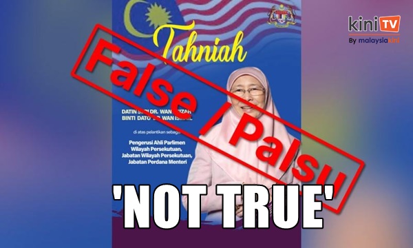 Anwar's aide; Wan Azizah not appointed to PMD position