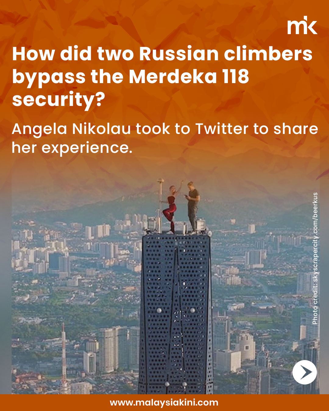 How did two Russian climbers bypass the Merdeka 118 security?