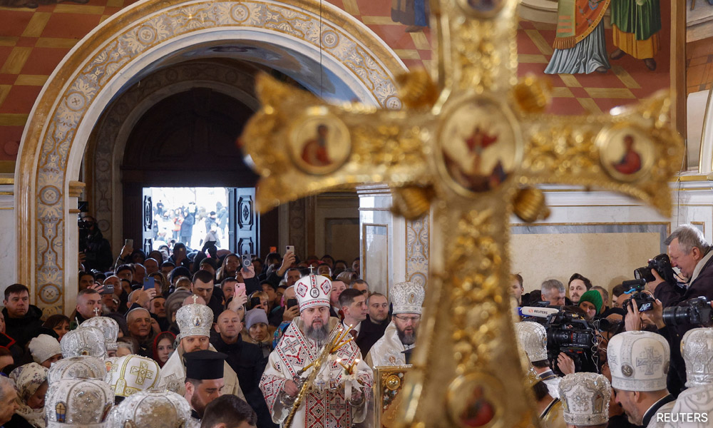 Christmas joy, anger for rival Orthodox churches in historic Kyiv monastery