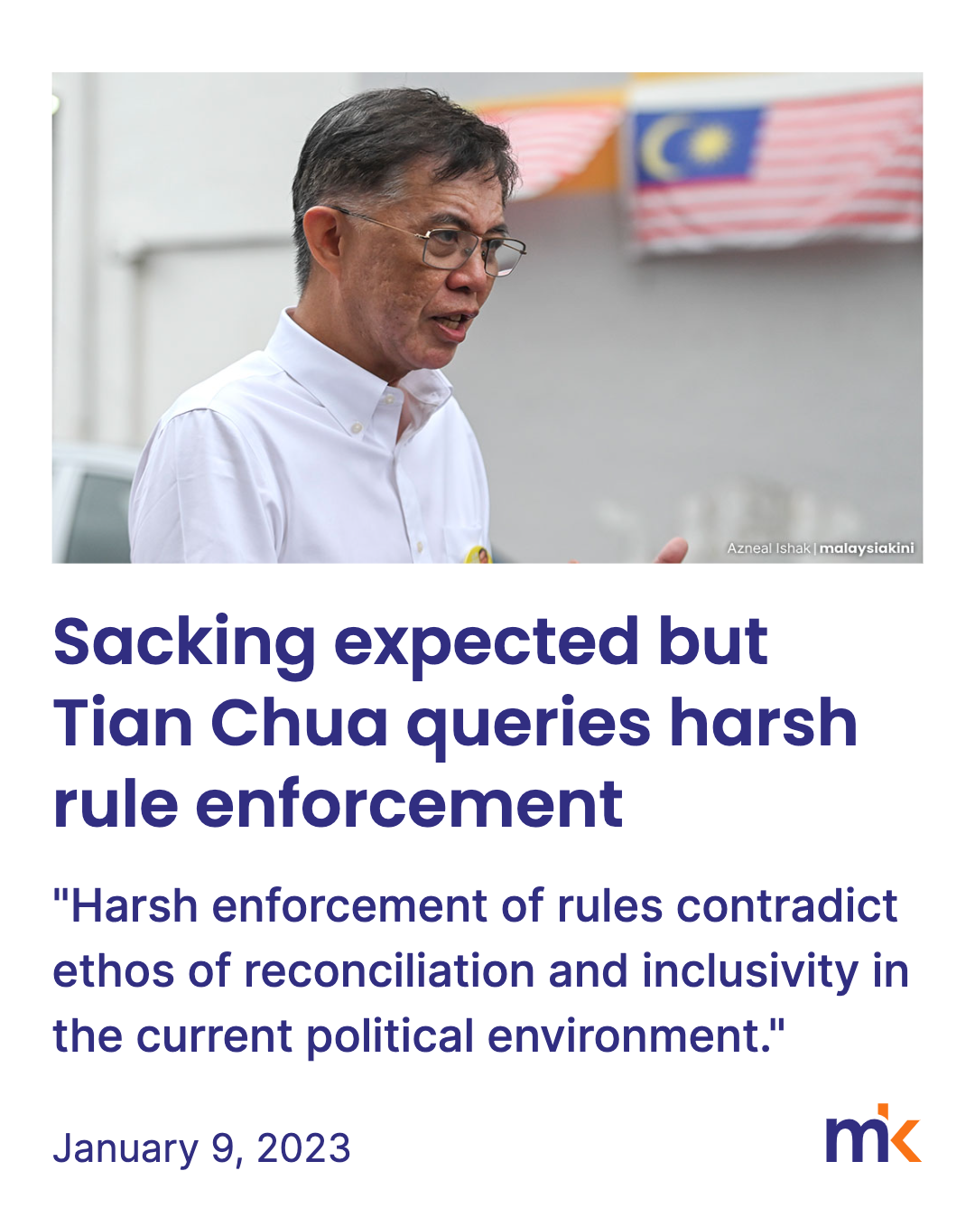 Sacking expected but Tian Chua queries harsh rule enforcement