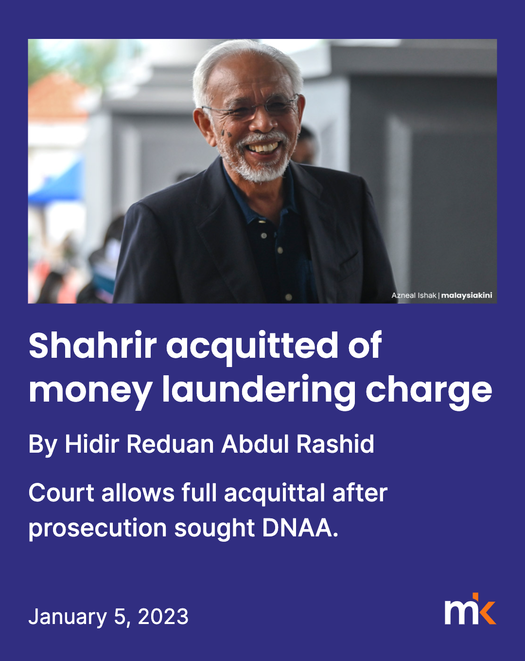 Shahrir acquitted of money laundering charge