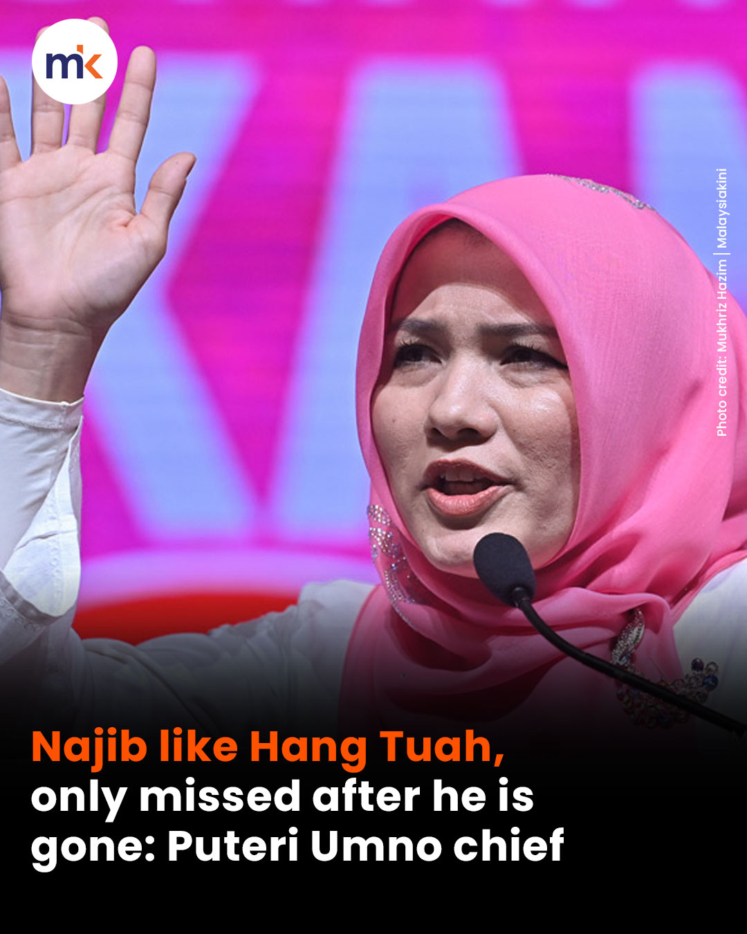 Najib like Hang Tuah, only missed after he is gone: Puteri Umno chief